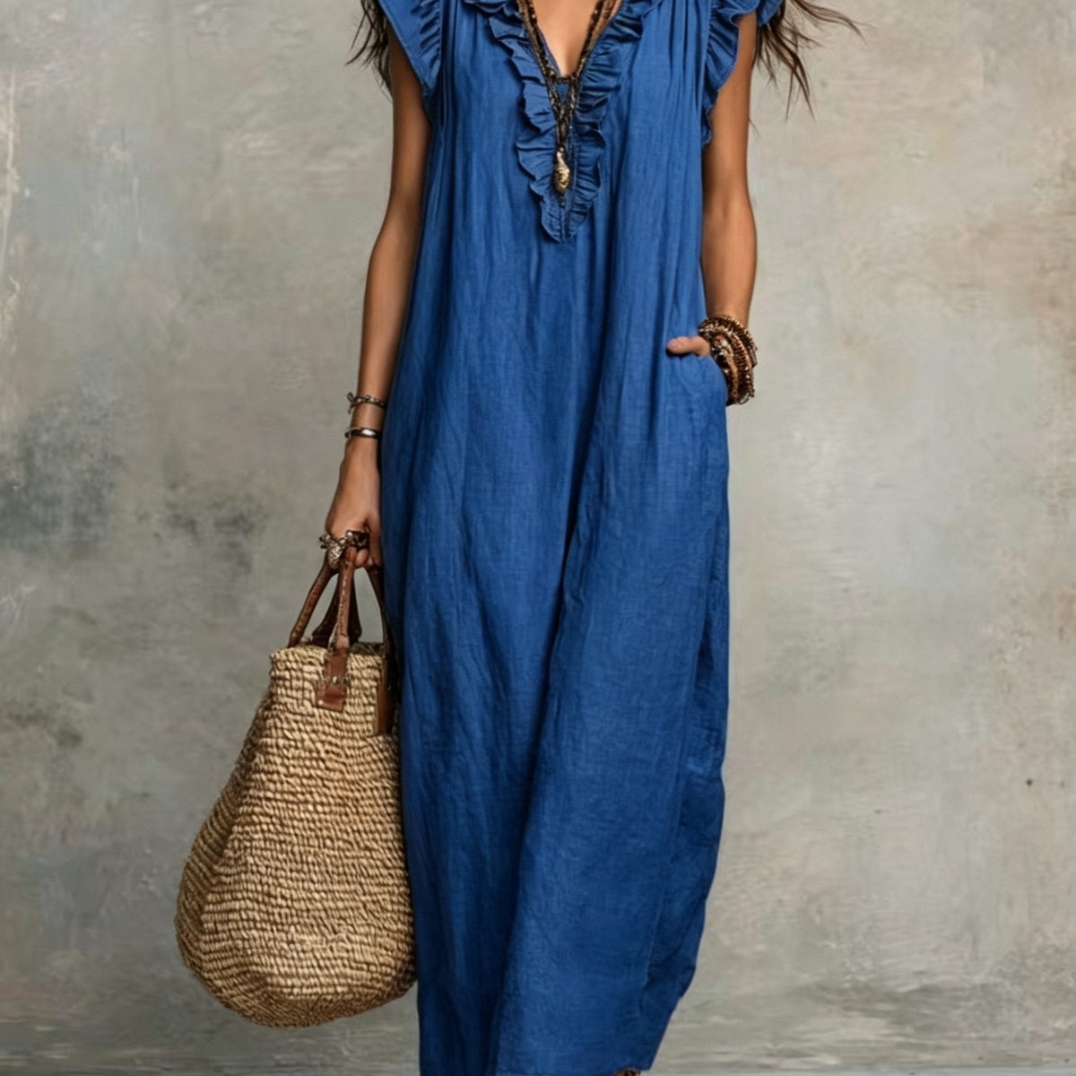 Marisol | Ruffled Bohemian Maxi Dress