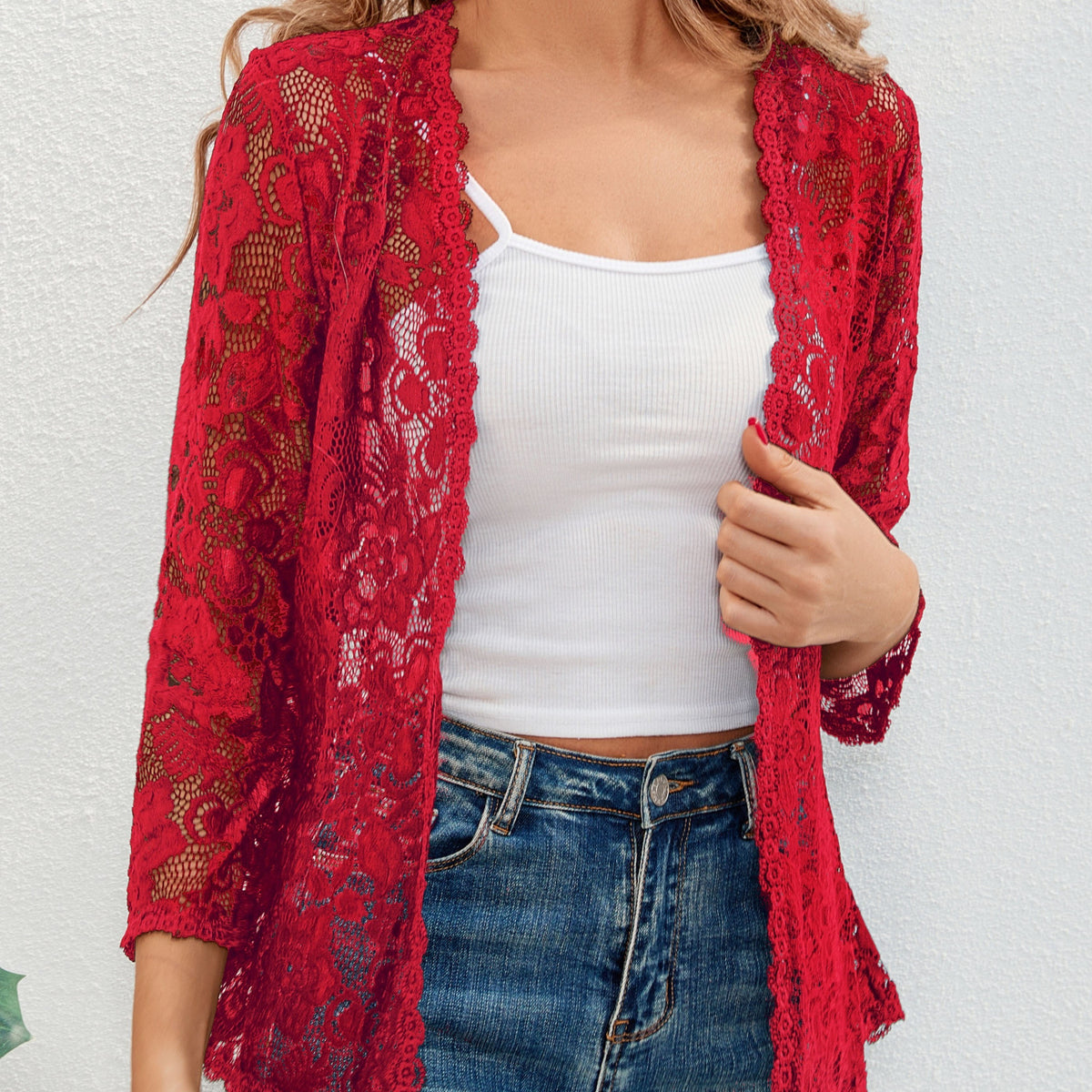 Cassandra | Floral Openwork Cardigan
