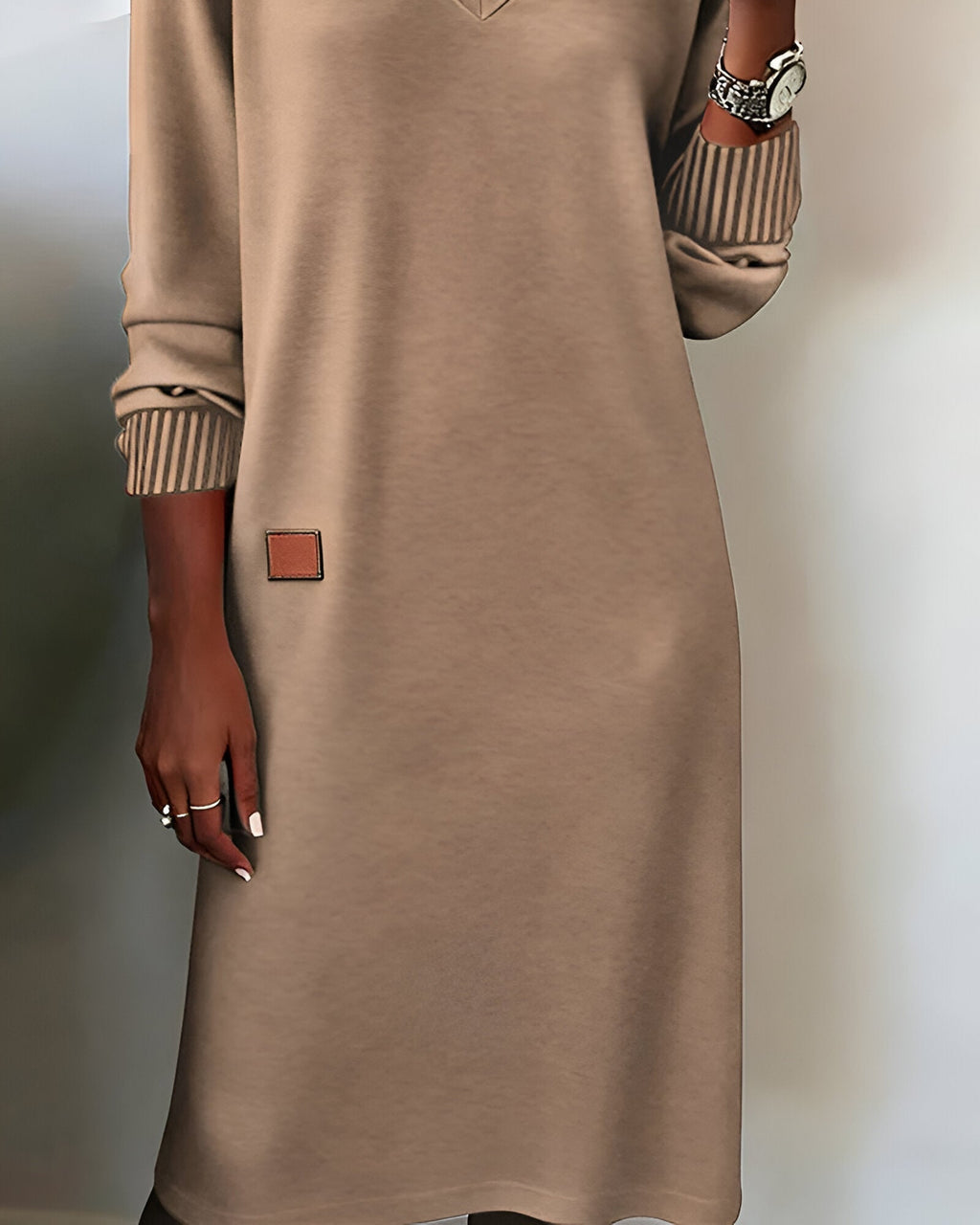 Stella | Stylish Long Sleeve V-neck Dress