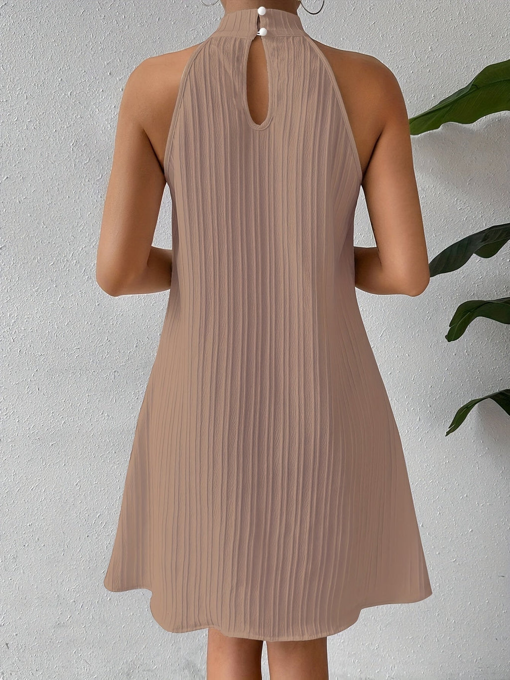 Talia | Textured Halter Mini Dress