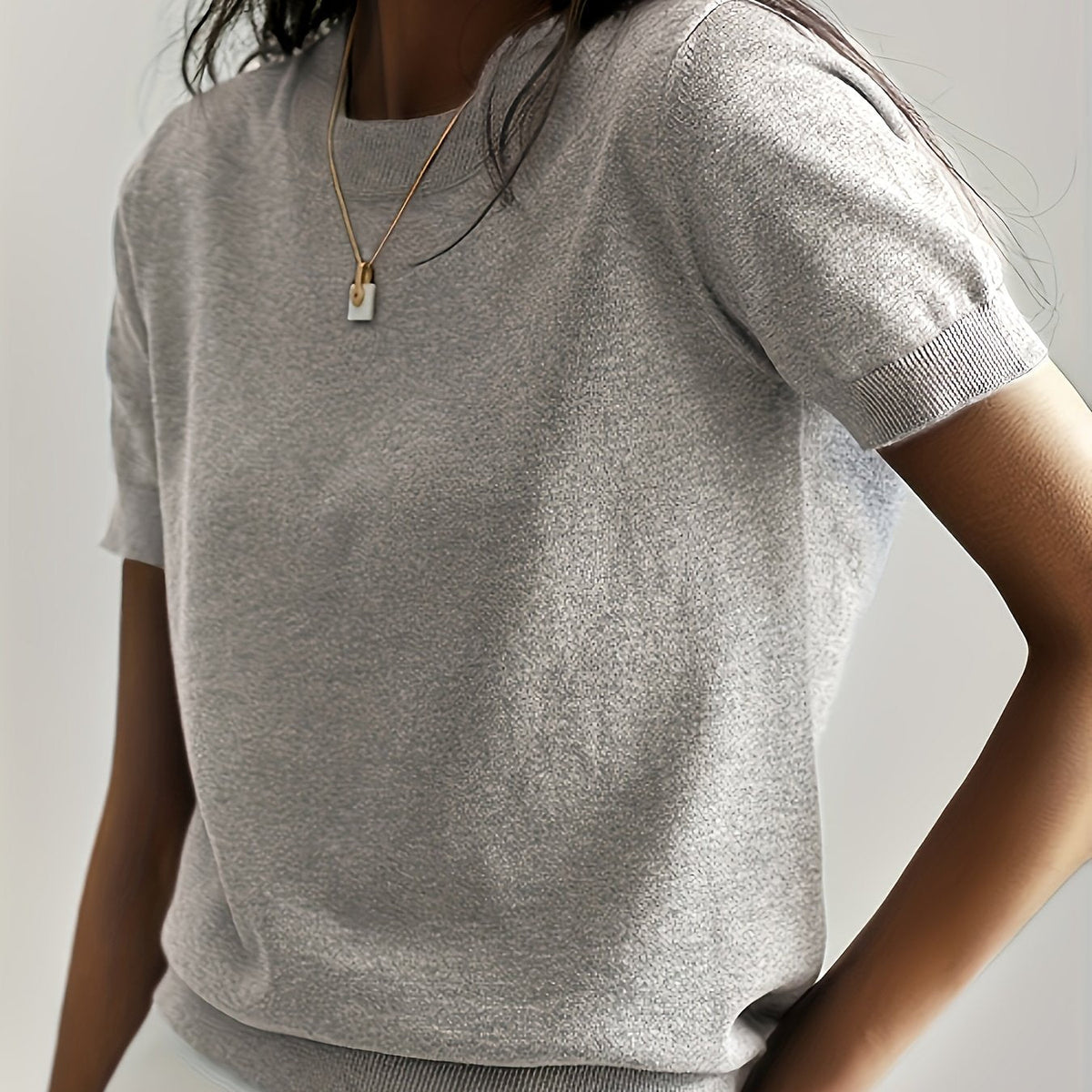 Harriet | Fine-Knit Short Sleeve Sweater