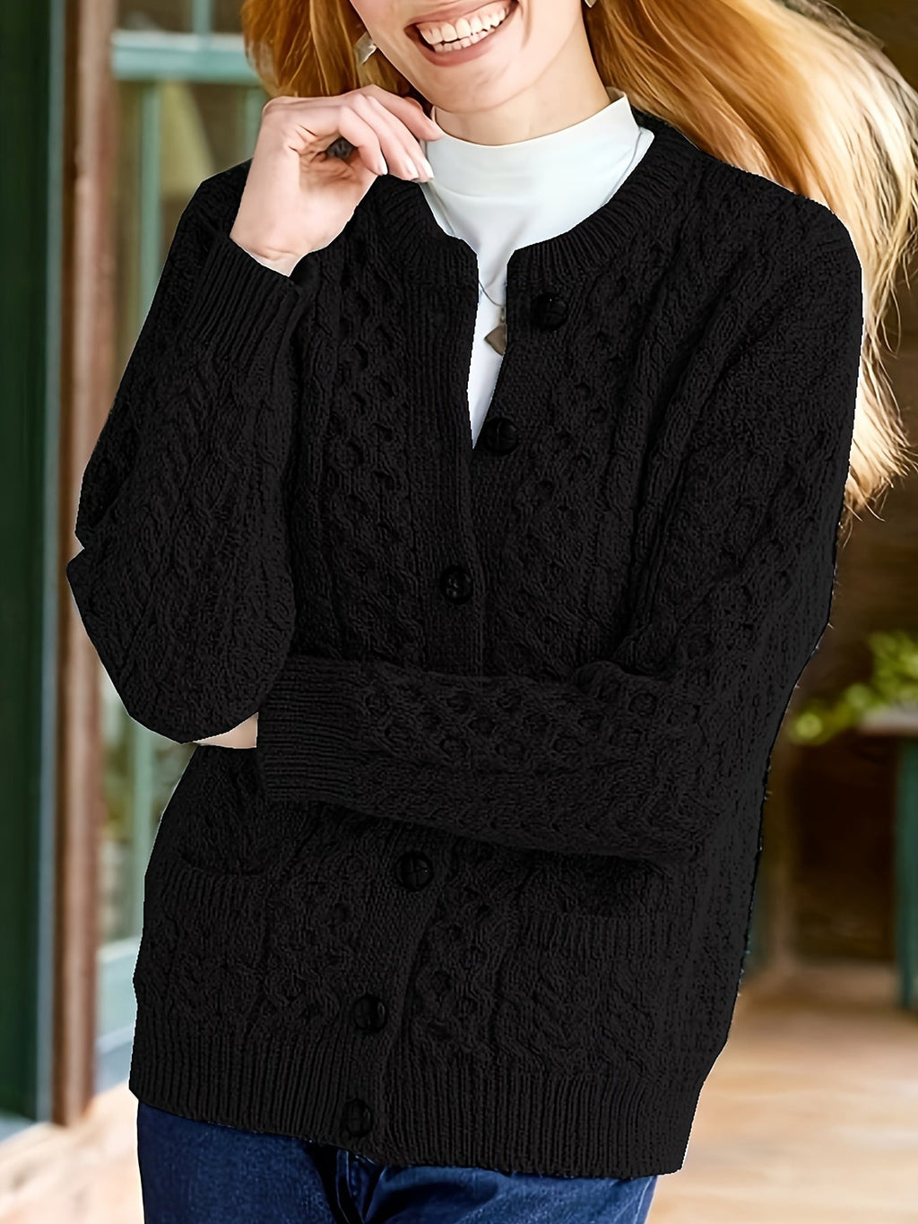 Fern | Textured Button-Front Cardigan