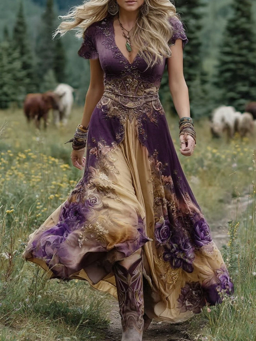 Natalie | Elegant Floral Maxi Dress