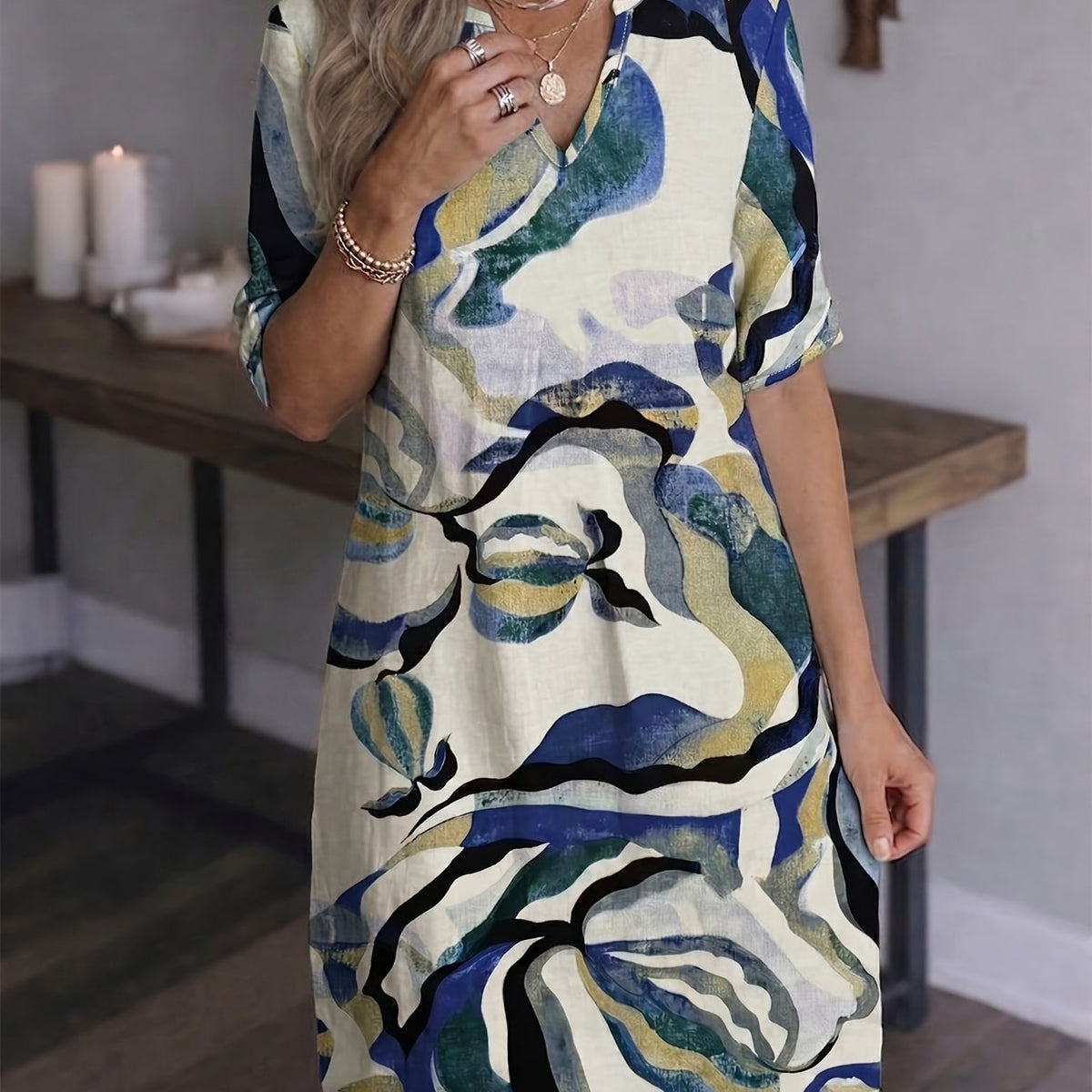 Ramona | Artful Print Shift Dress