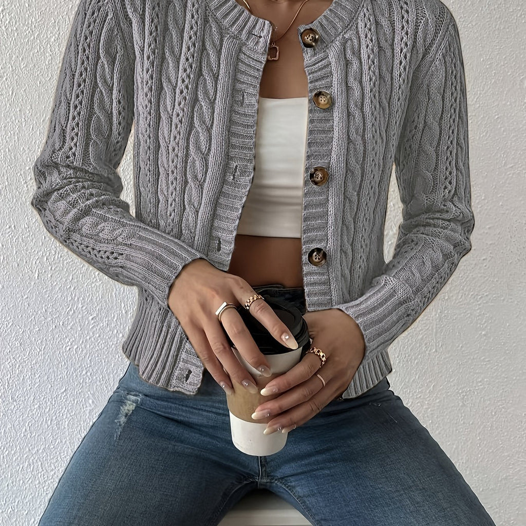 Hazel | Textured Button-Front Cardigan