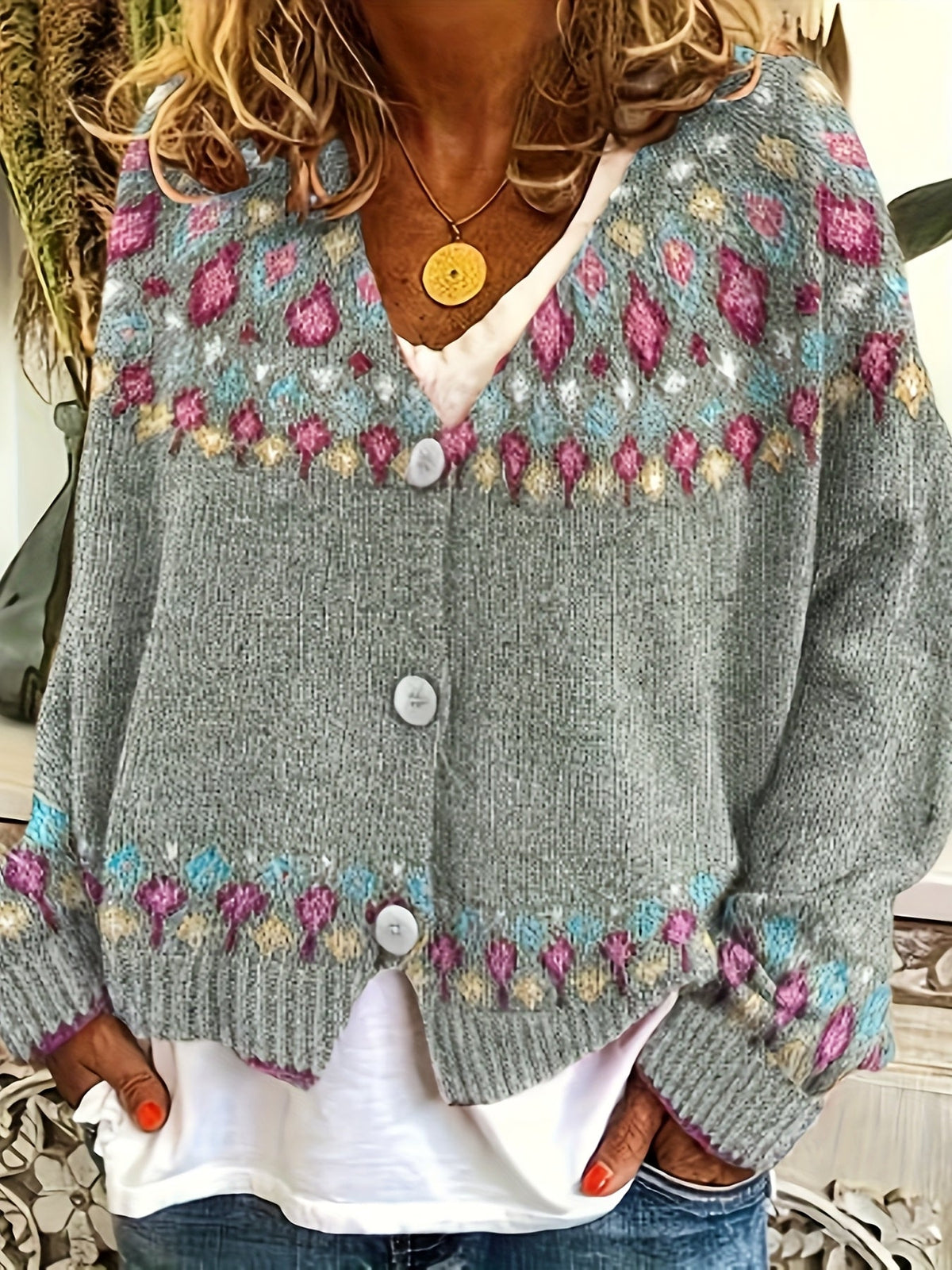 Esme | Nordic Patterned Cardigan