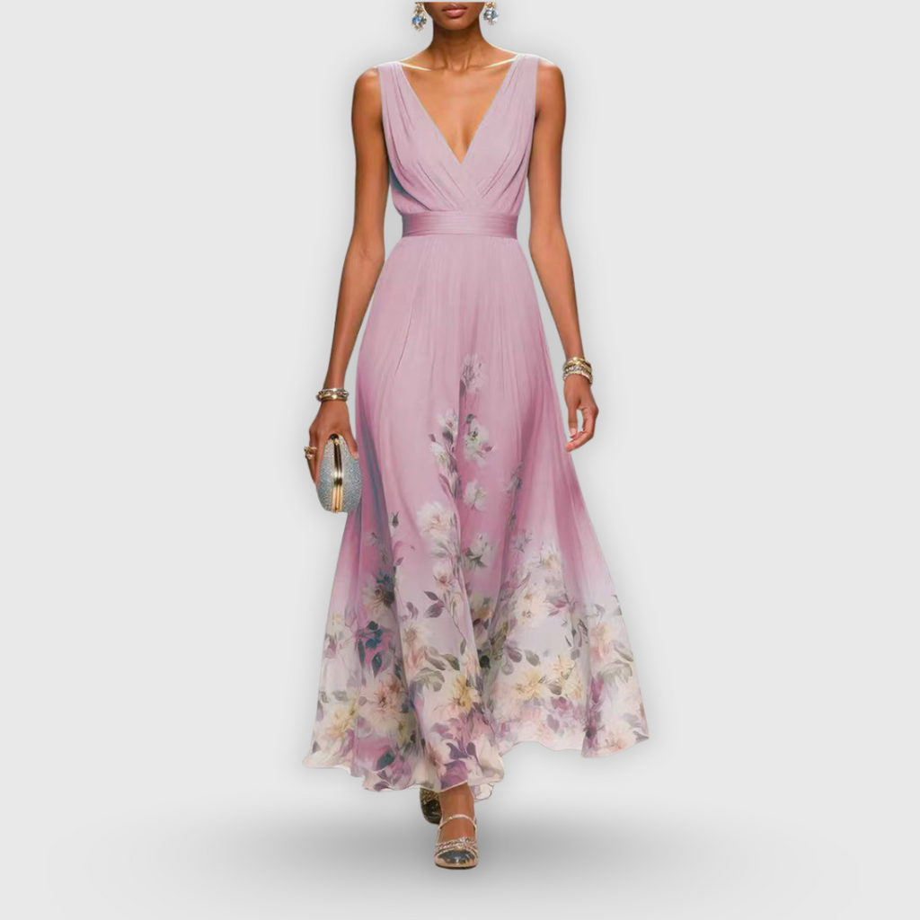 Colleen | Elegant Sleeveless Floral Dress