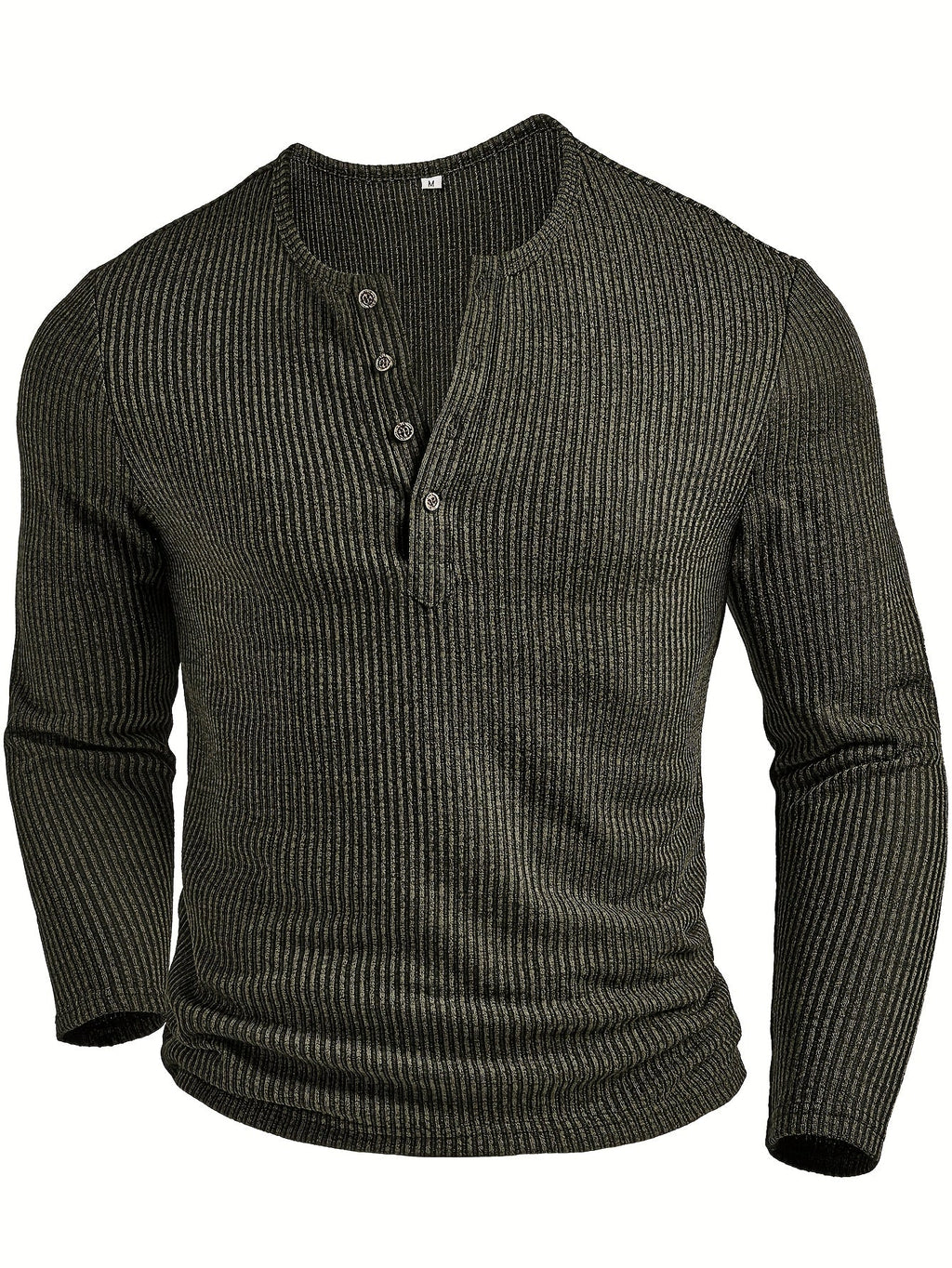 Griffin | Textured Ribbed Henley Shirt