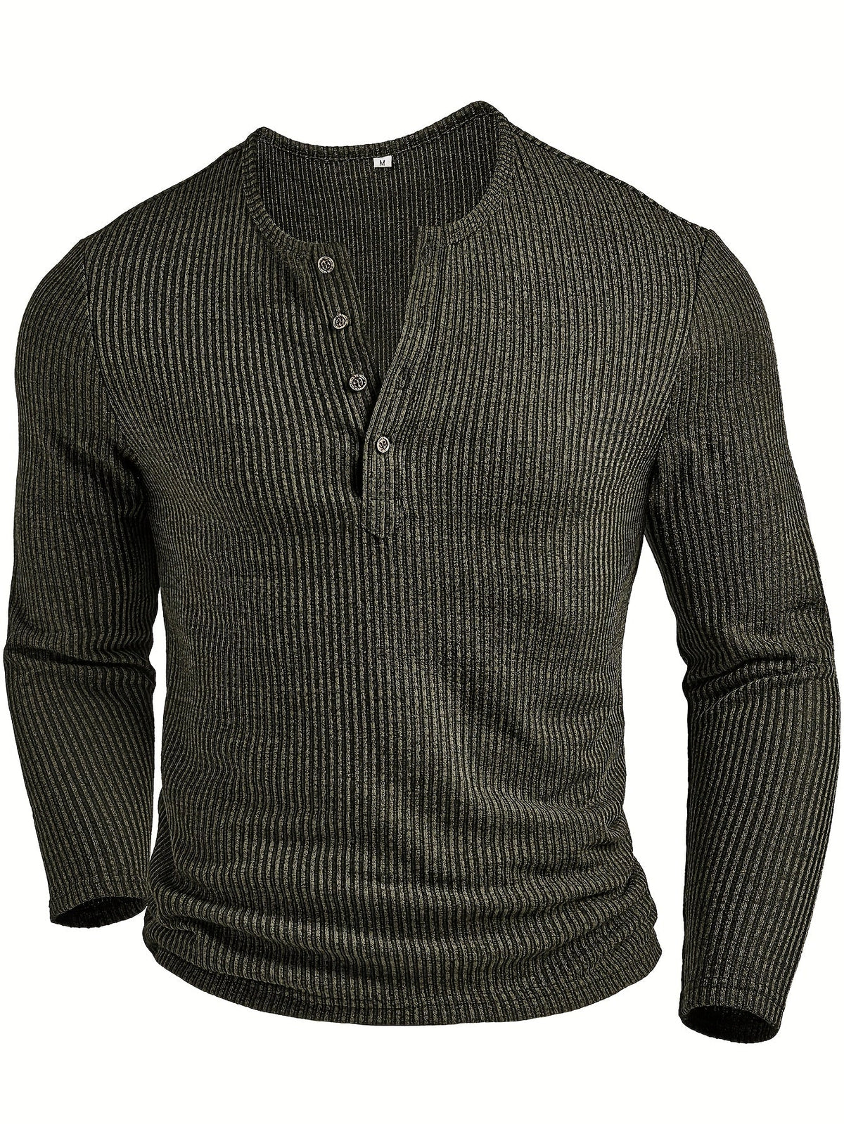 Griffin | Textured Ribbed Henley Shirt