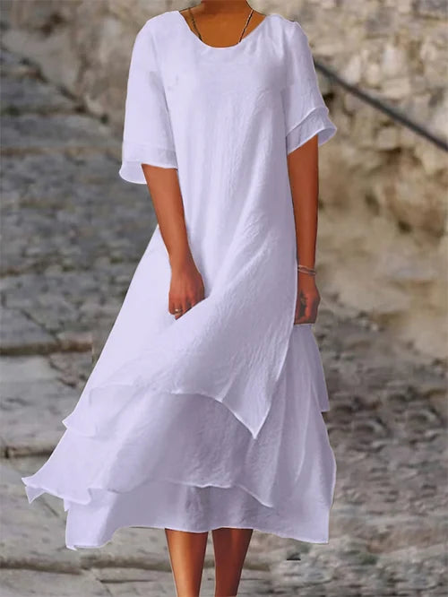 Senna | Double-Layer Short-Sleeved Dress