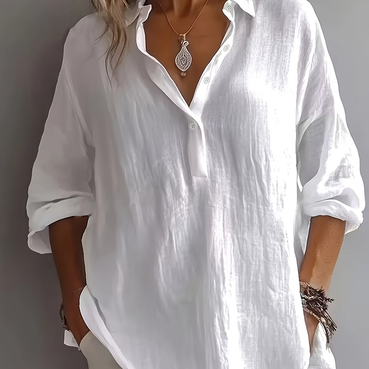 Freya | Relaxed Collared Blouse