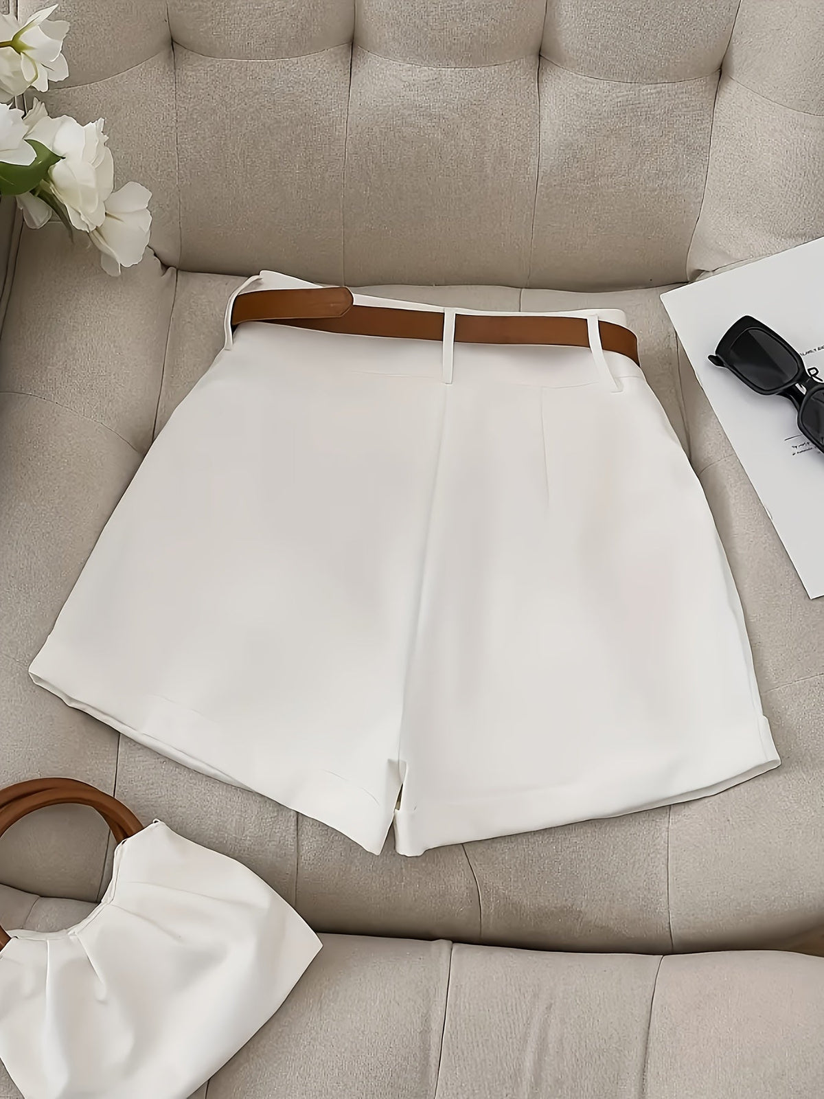 Blythe | Tailored High-Waist Shorts with Belt