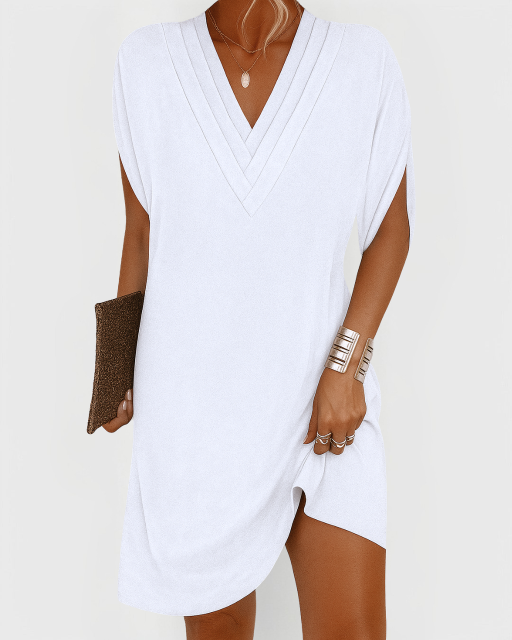 Brittany | Casual V-Neck Mini Dress