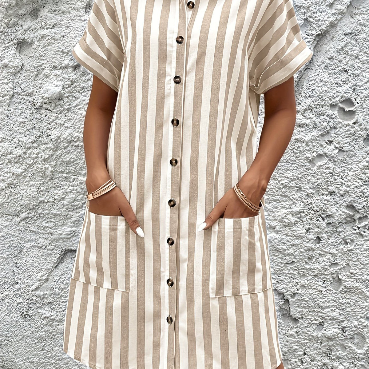 Marion | Belted Striped Shirt Dress