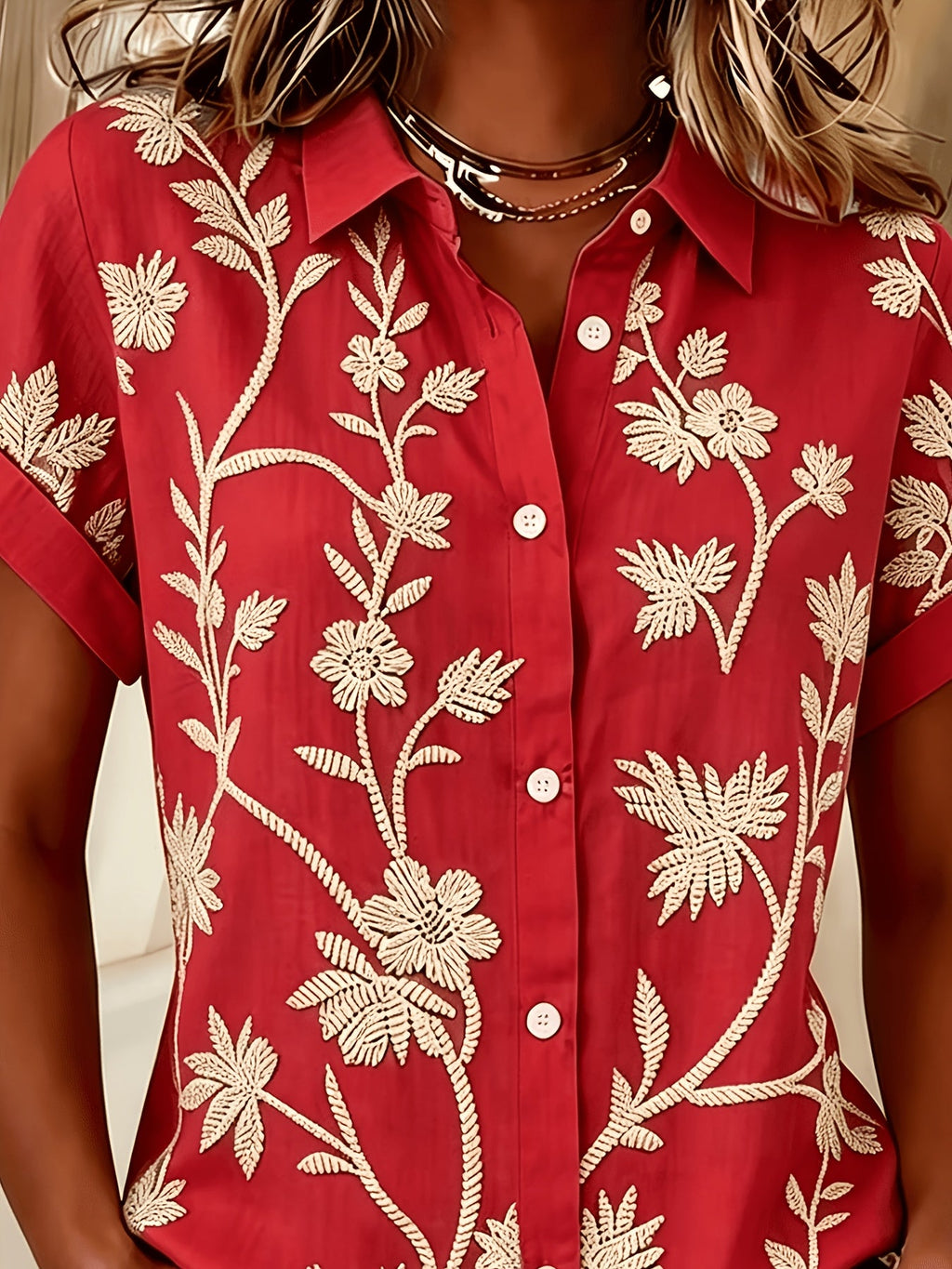 Regina | Botanical Print Shirt
