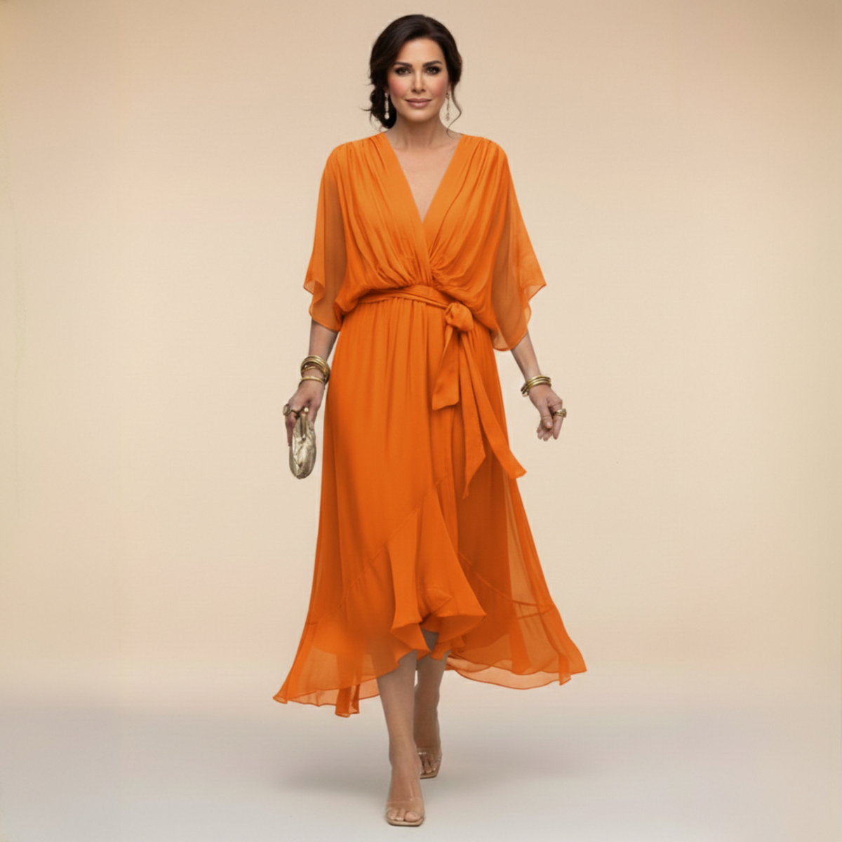 Abigail | Stylish Chiffon V-Neck Dress
