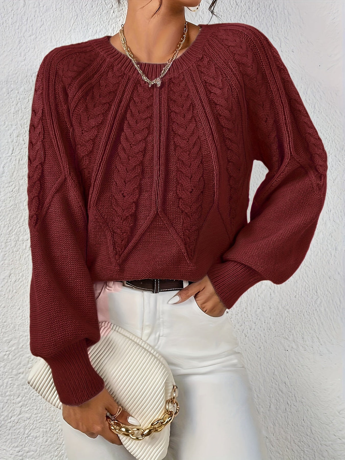Cassidy | Cable-Knit Round-Neck Sweater