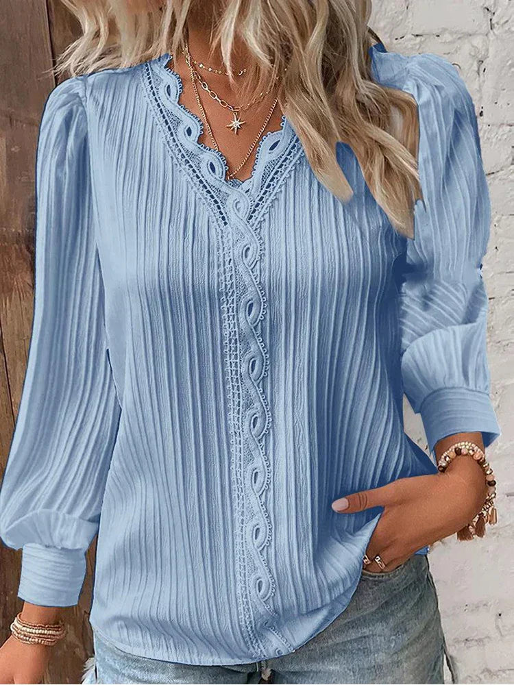 Naomi | Elegant Lace-Trimmed Blouse