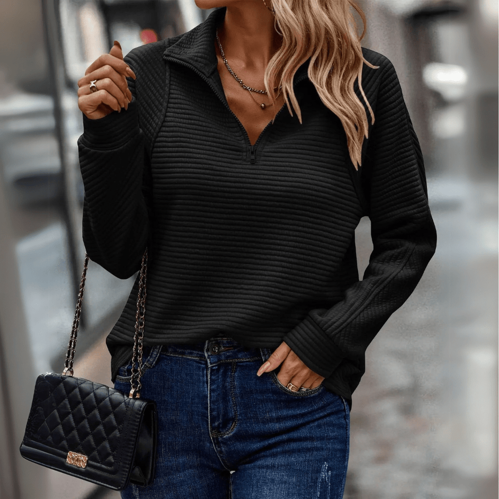 Gillian | Ribbed Half-Zip Pullover
