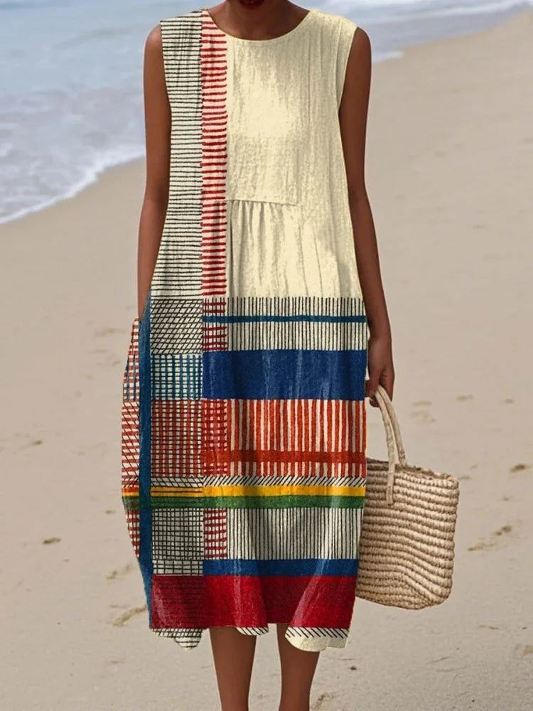 Elena | Elegant Art Midi Dress