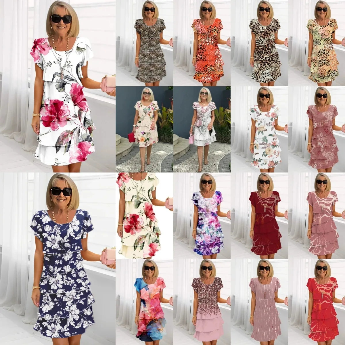 Rosie | Floral Tiered Chiffon Dress