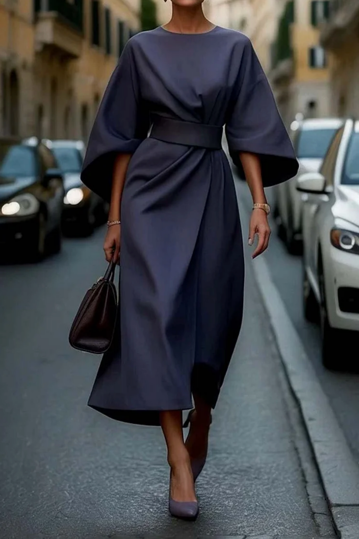 Rachel | Elegant Lantern Sleeves Dress