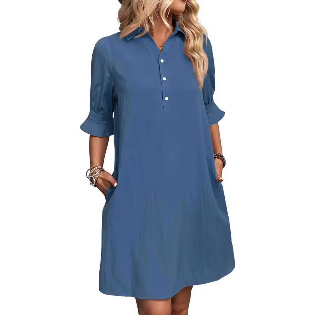 Fiona | Casual Button Down Shirt Dress