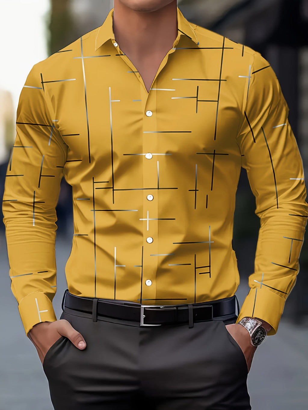 Malcolm | Refined Line-Print Shirt