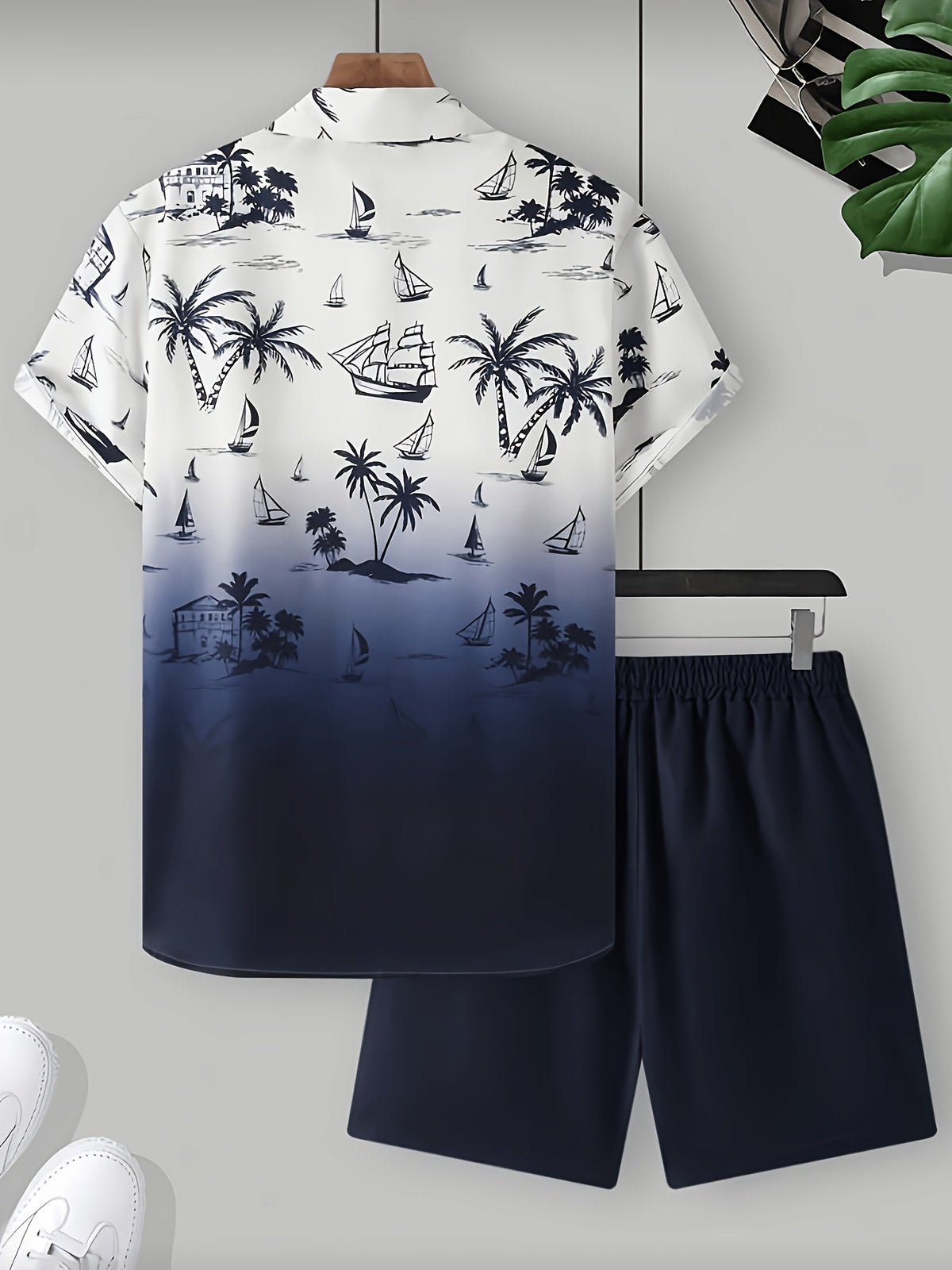 Garrett | Coastal Print Shirt and Shorts Set