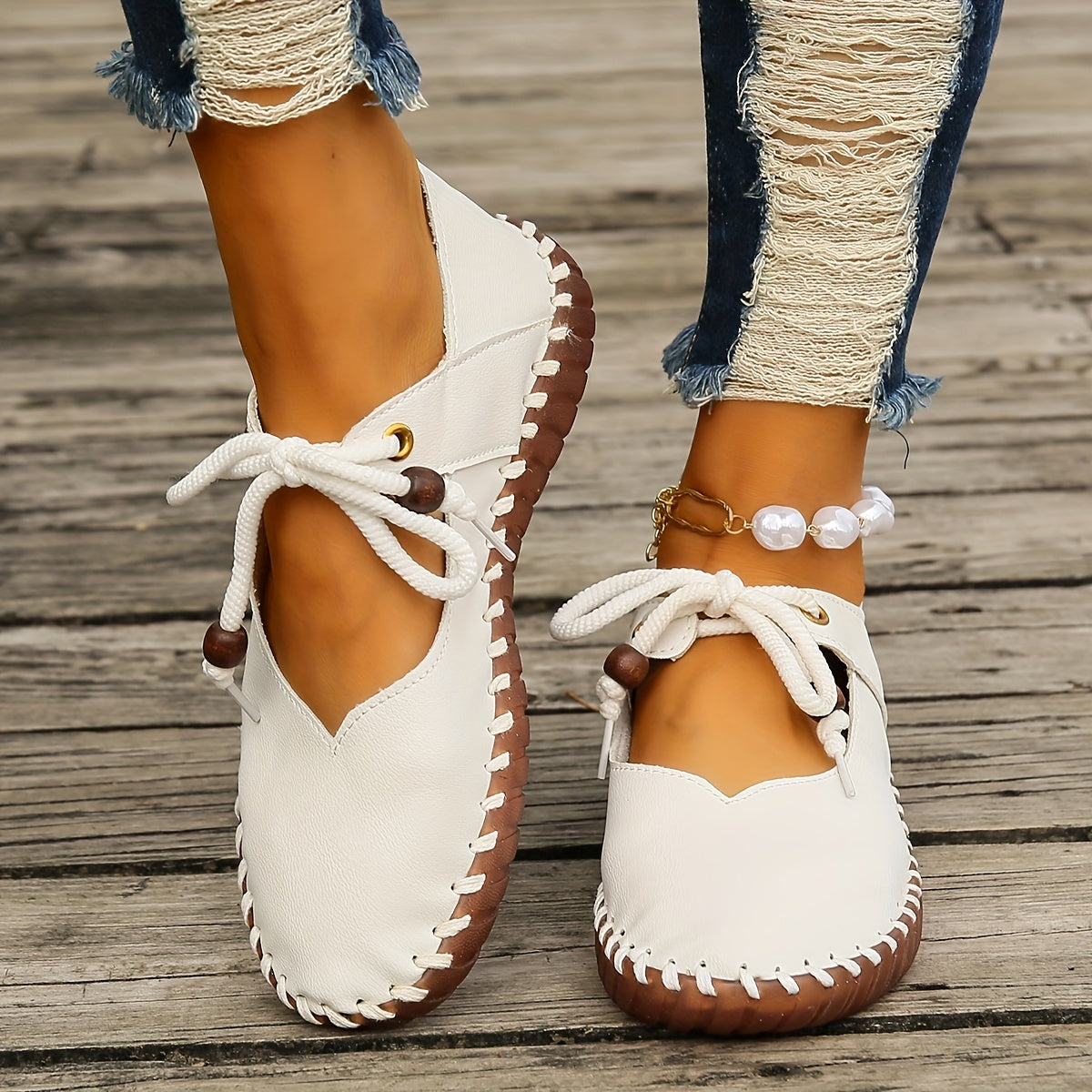 Annette | Handcrafted Lace-Up Flats