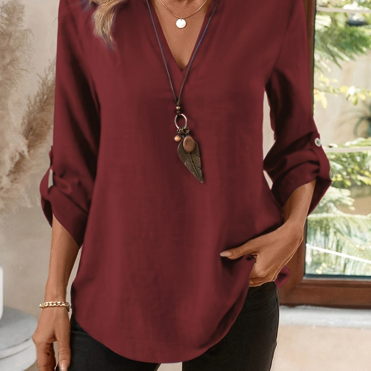 Corinne | Refined V-Neck Blouse