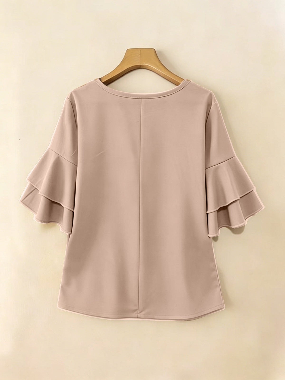 Karen | Flared-Sleeve Pleated Blouse