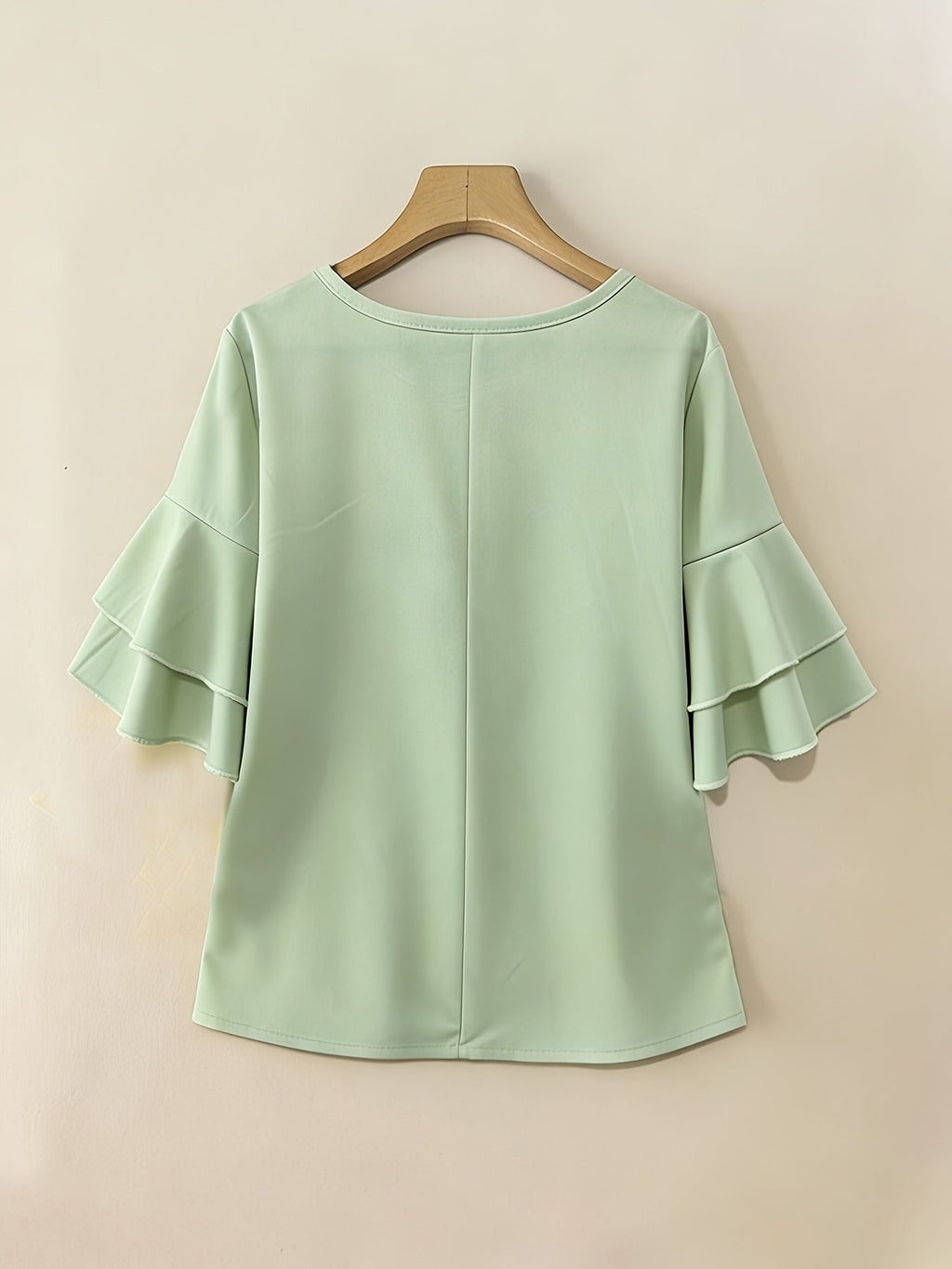Karen | Flared-Sleeve Pleated Blouse