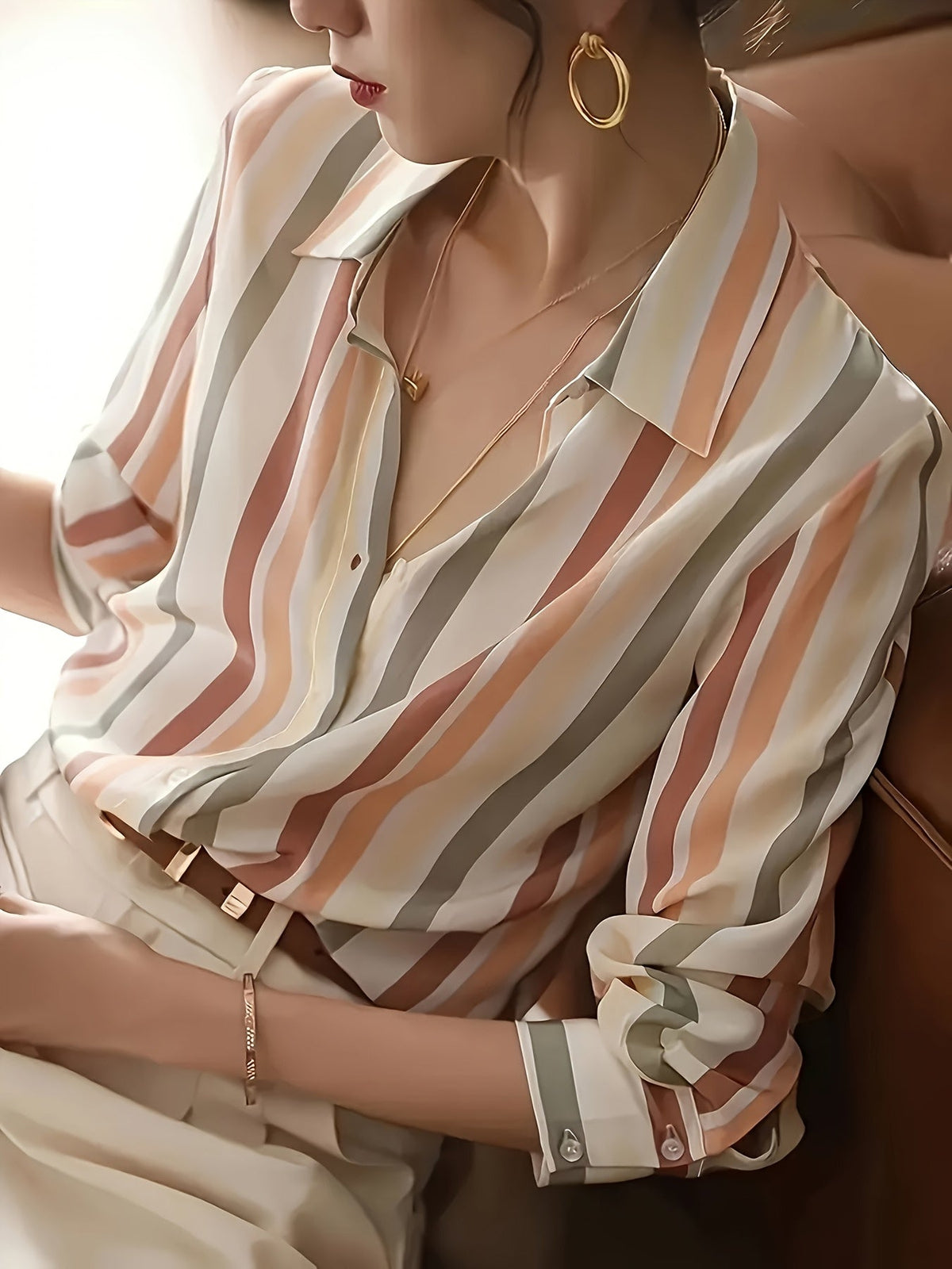 Marcella | Refined Striped Button-Up Shirt
