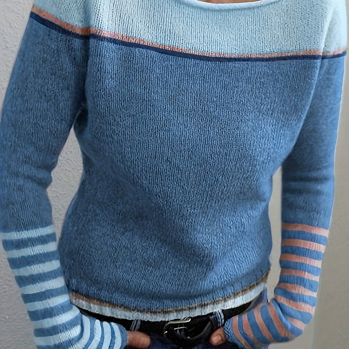 Francesca | Color-Block Boat Neck Sweater