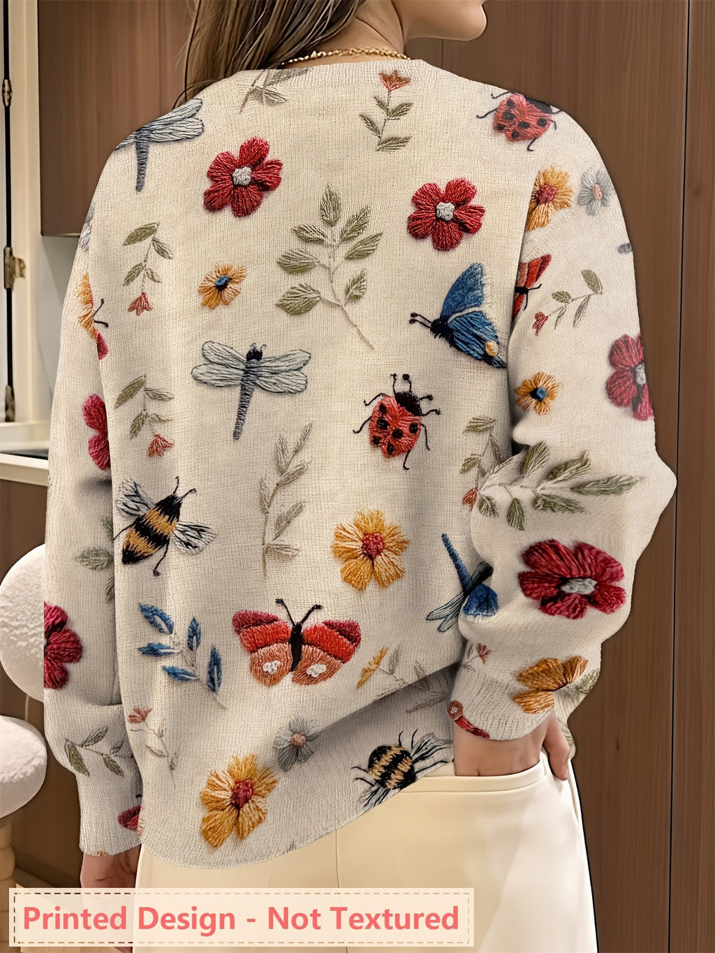Elsie | Botanical Print Crewneck Sweater