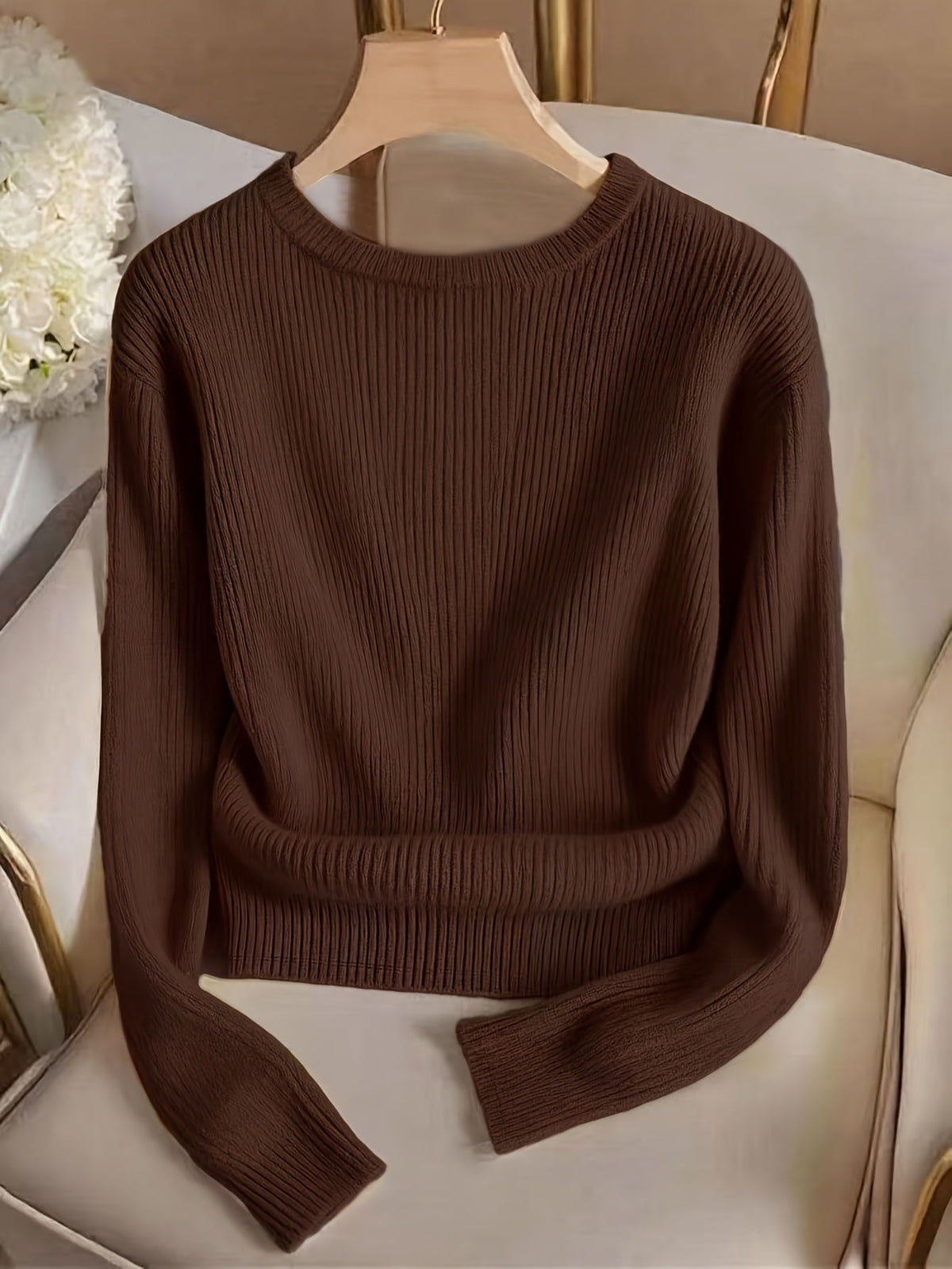 Gretchen | Ribbed Button-Cuff Sweater
