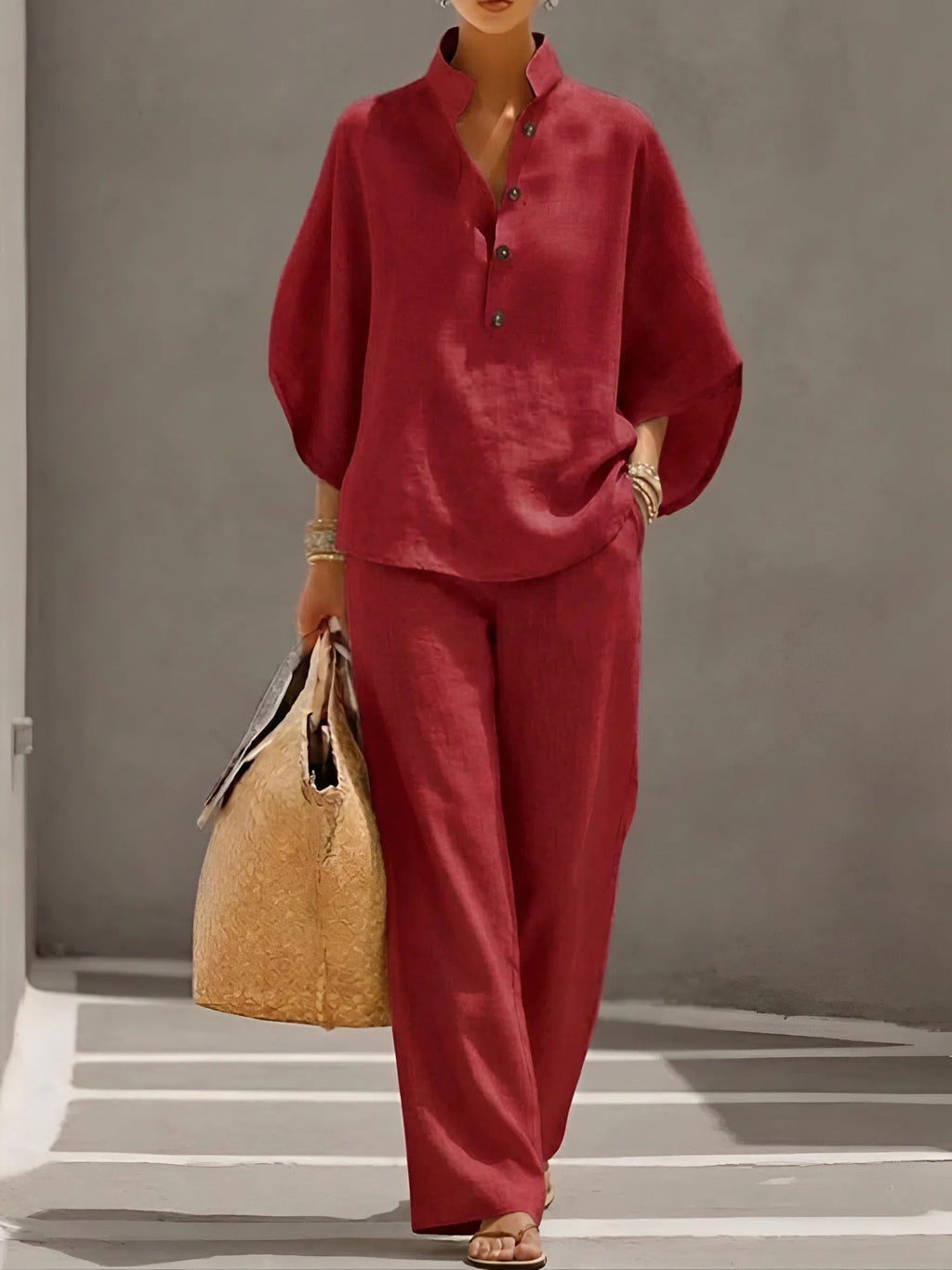 Vienna | Elegant Wide Leg and Collar 2 Piece Set