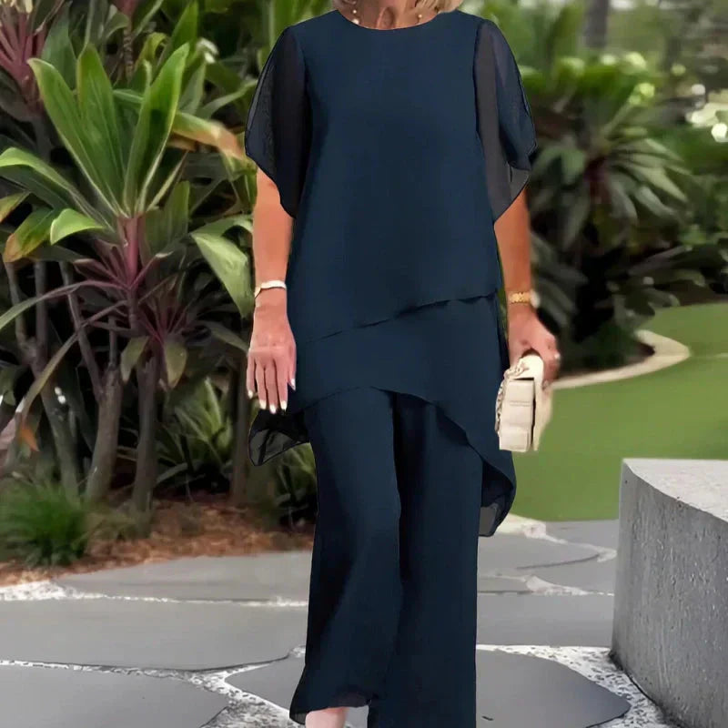 Everly | Draped Wide-Leg Trouser Set
