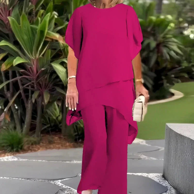 Everly | Draped Wide-Leg Trouser Set