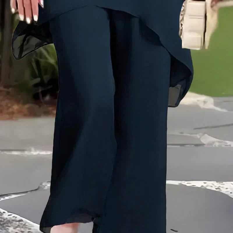Everly | Draped Wide-Leg Trouser Set